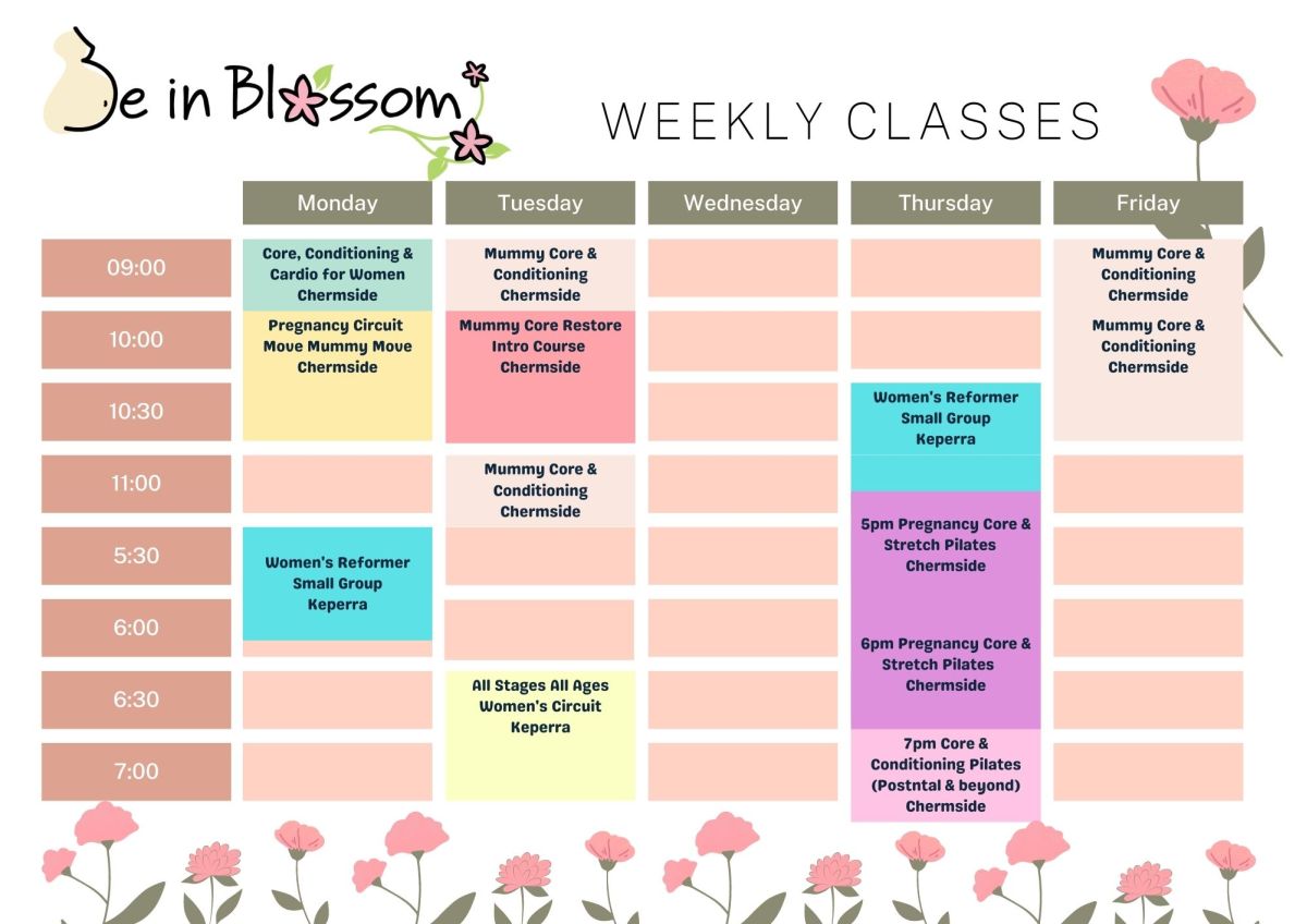 Timetable Physio Classes